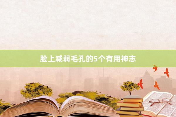脸上减弱毛孔的5个有用神志